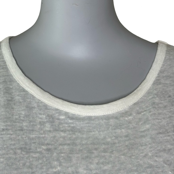 CURRENT/ELLIOTT “The Cosmos Tee” 100% Linen Flutter Sleeve Knit Top With Tag - Picture 9 of 14